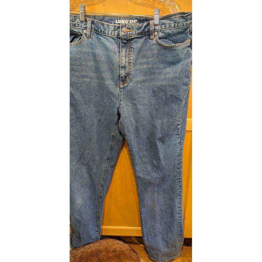 LANDS END‎ JEANS Womens Size 16 High Rise Straight Tall Style 36x34